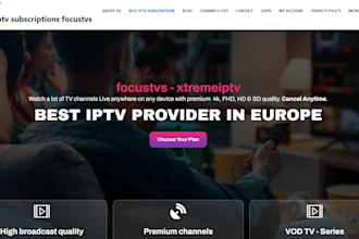 design outstanding iptv website for iptv services or iptv reseller, stream