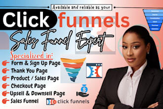 clickfunnels sales funnel, leadpage, systeme io landing page, gohighlevel funnel