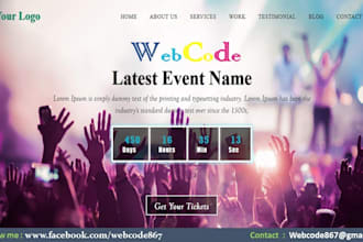 event ticket website, ticket website, event website, event management website