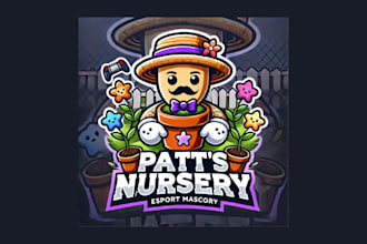 do unique pats nursery mascot logo with new creative concepts