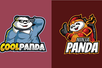 do creative teddy mascot panda logo design