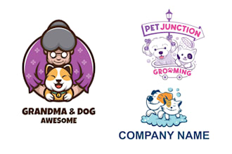 do high quality mascot dog or pet grooming logo design