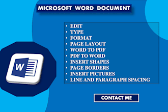 format, type, edit and design your microsoft word document