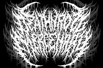 draw awesome death metal logo, black metal font