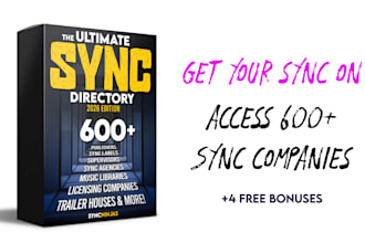 provide 600 sync licensing music companies for pitching
