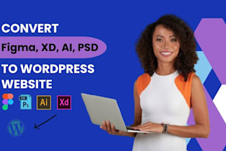convert figma to wordpress, xd or PSD to wordpress, figma to elementor website
