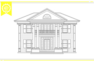 draw building vector line art illustration of your house