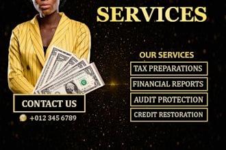 design instagram post flyer for credit repair, tax, business, and event
