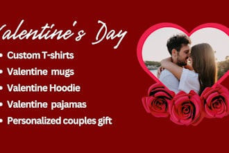 design valentine day tshirts, mugs, and hoodies for print on demand on printify