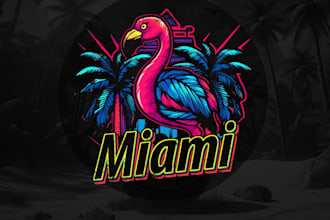 design miami inspired t shirt logo