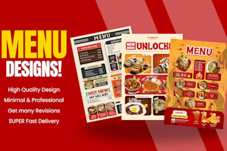 design amazing editable food restaurant menu
