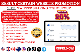 shoutout crypto website link marketing twitter sharing 150m USA UK on ig fb x