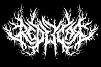 create death metal, black metal, and brutal death metal logo