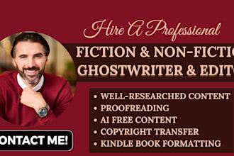 ghostwrite any topic ebook on fiction and nonfiction ghost book writer