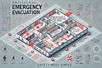 design for fire emergency exit and fire evacuation plan