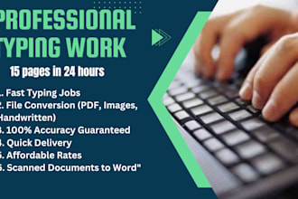 do fast typing, retype scanned documents, and transcriptions