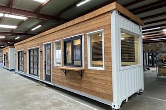 do 3d bright shipping container house design, shop, warehouse, farmhouse
