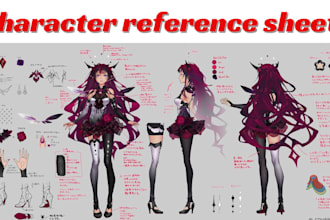 design or draw custom character reference sheet for your original character oc