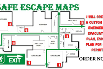 create a custom fire emergency evacuation plan, escape plan for city permit
