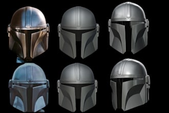 design 3d helmet, cosplay, 3d head, 3d armor, 3d starwar, for printing