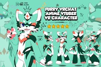 custom 3d furry, vrchat avatar, 3d vrchat nsfw avatar, vseeface vtuber streaming