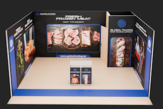 create 3d exhibition stand, trade show booth,stall,kiosk