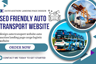 design auto transport website auto auction landing page cargo logistic website