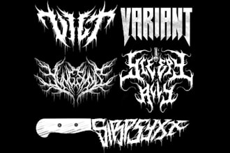 draw amazing death metal and grind core logo design