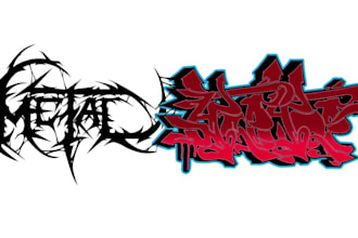 draw elegant graffiti metal or hardcore logo design