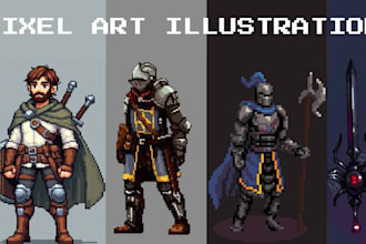 custom made pixel art illustration 2d sprite sheet pixel game art and animation