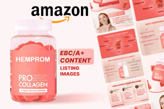 design professional amazon listing images and a content, ebc