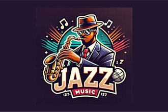 do modern jazz music poster mascot logo with free vector file