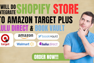 integrate amazon target plus walmart book vault lulu direct to shopify store