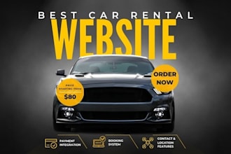 car rental website, car dealership website, rental website, taxi booking website