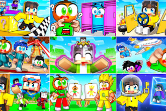 design you a professional clickbait thumbnail for your roblox