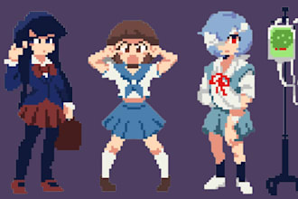 2d character design pixel art sprite sheet 8 16 bit animation 2d game art assets