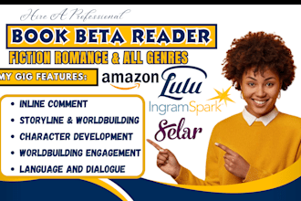 alpha, beta read book feedback light novel dark fiction romance fantasy thriller