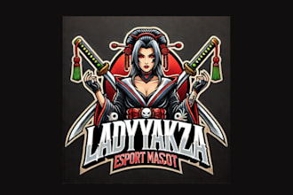 do high quality lady yakuza mascot logo with unlimited revisions