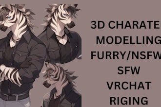make custom furry avatar,nsfw,sfw fursona, vrc furry avatar, vrchat furry avatar