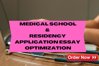 edit medical school, dentistry, or residency personal statements