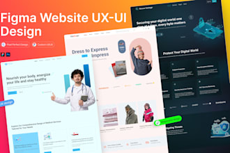do figma website design, landing page UI UX, homepage design, website mockup