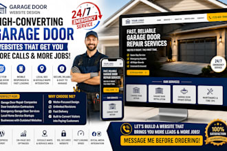design garage door website garage door repair landing page