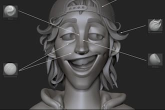 do 3d sculpture, sculpt any 3d model for 3d printing in zbrush and blender