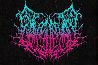 draw death metal, black, brutal death metal logo