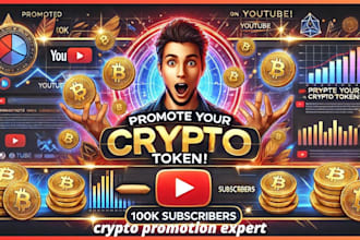 crypto token promotion, crypto exchange or coin promotion on youtube channel