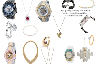 do high quality jewelry and watch photo retouching or editing color correction