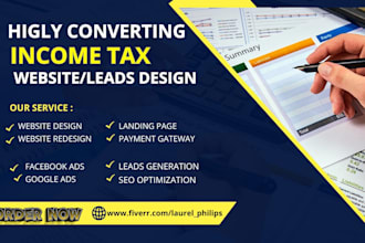 design tax website, income tax website, finance website, for income tax leads