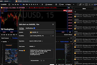 code indicators in trading view and set alerts that execute trade