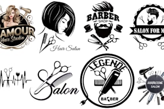 design unique, custom letter barber and barbershop logo