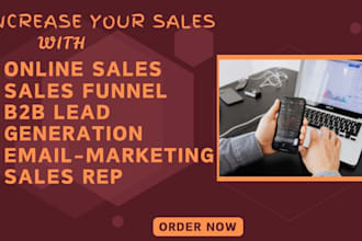 do online sales, sales funnel,b2b lead generation, email marketing, sales rep